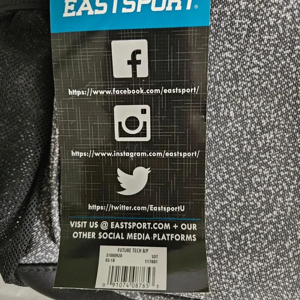 Eastsport gray speckled backpack with black accents